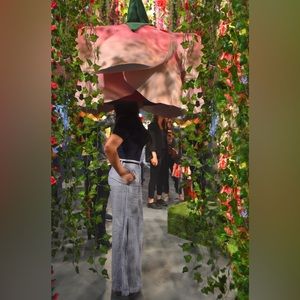 Anthropologie Elevenses High Rise Linen Navy Striped Pants